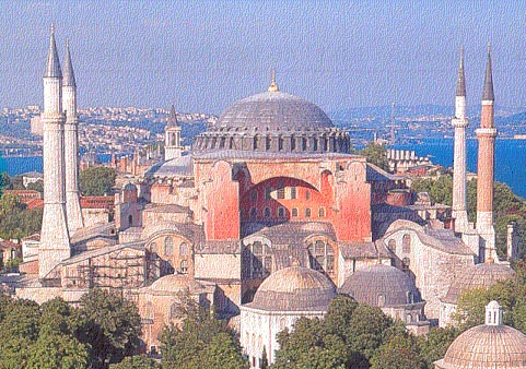 sainte Sophie de Constantinople avec ses minarets