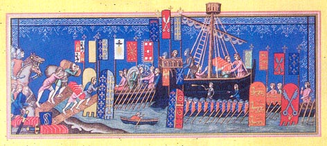 manuscrit montrant les armoiries des chevaliers