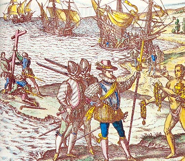 Arrivée de Cristobal Colomb en Améirque